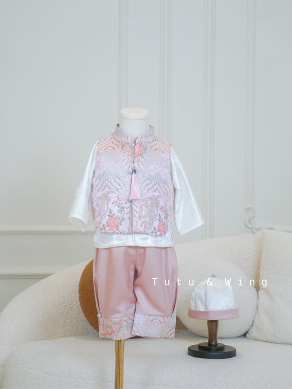 Mimi Pink Peony | Long-Sleeved Spring Three-Piece Suits