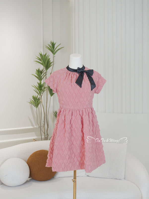 Bubble Puff Dress | Merlot Pink Short-Sleeved Pouf Fairy Dress Mommys